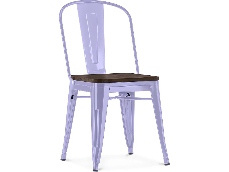 Chaise de salle à manger - Design Industriel - Bois et Acier - Stylix Lavande