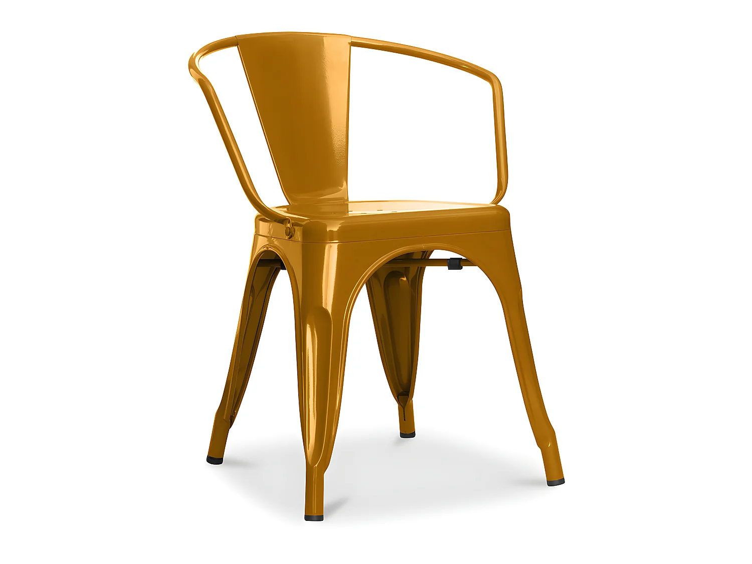 Chaise de salle à manger avec accoudoirs - Design industriel - Acier - Nouvelle édition - Stylix Doré