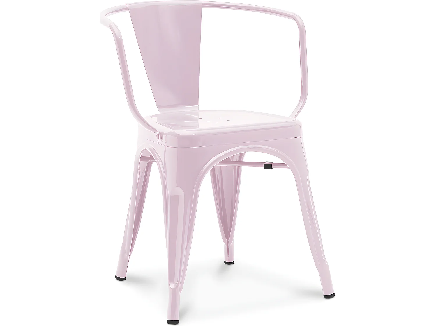 Chaise de salle à manger avec accoudoirs - Design industriel - Acier - Nouvelle édition - Stylix Rose pâle