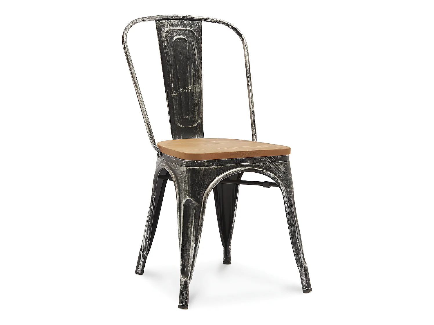 Chaise de salle à manger - Design industriel - Acier et bois - Nouvelle édition - Stylix Industriel