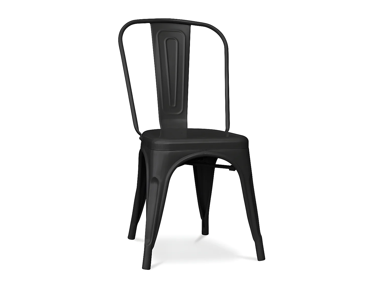 Chaise de salle à manger - Design industriel - Acier - Mat - Nouvelle édition -Stylix Noir