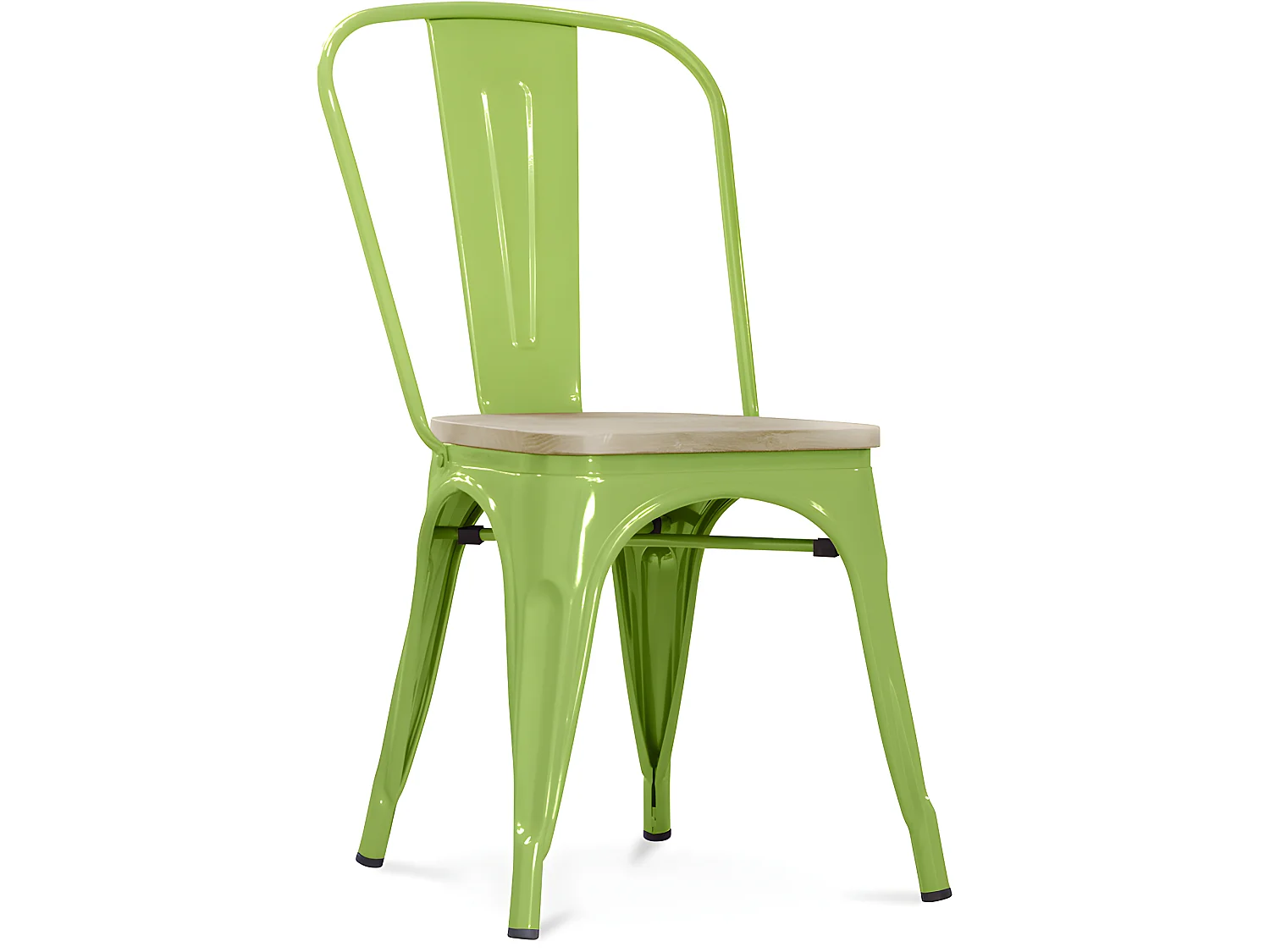 Chaise de salle à manger - Design industriel - Acier et bois - Nouvelle édition - Stylix Vert clair