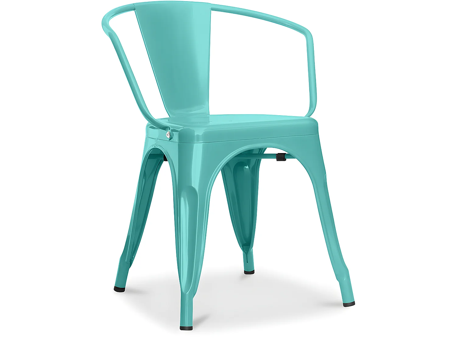 Chaise de salle à manger avec accoudoirs - Design industriel - Acier - Nouvelle édition - Stylix Vert pastel