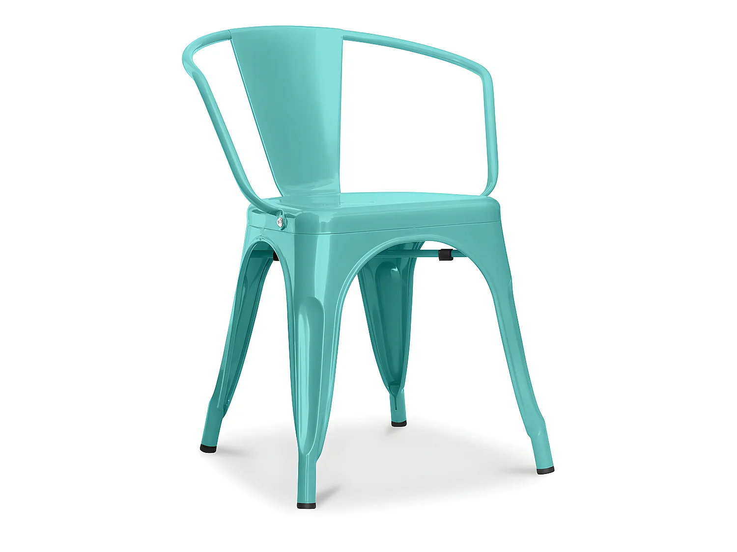 Chaise de salle à manger avec accoudoirs - Design industriel - Acier - Nouvelle édition - Stylix Vert pastel