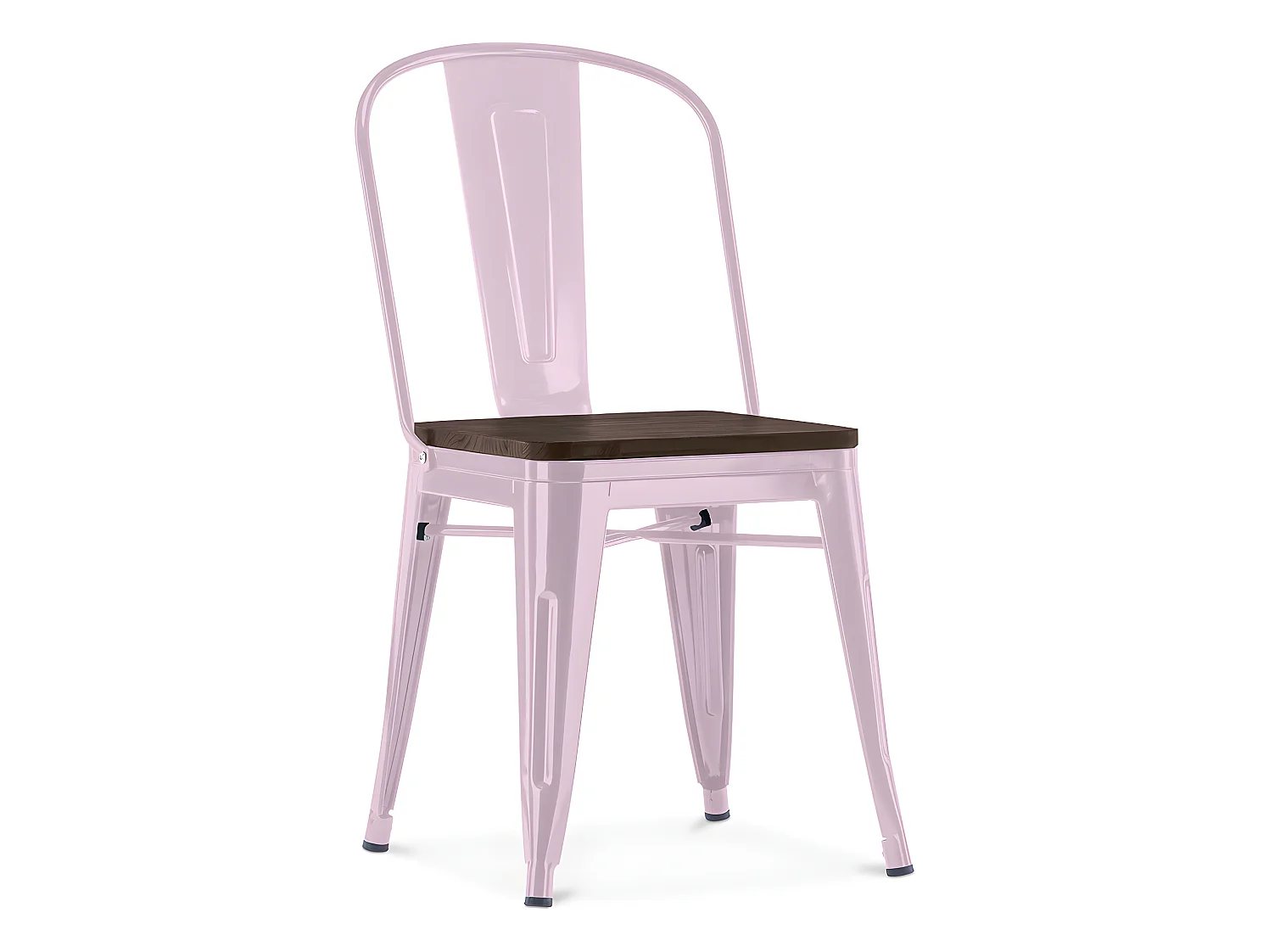 Chaise de salle à manger - Design Industriel - Bois et Acier - Stylix Rose pâle