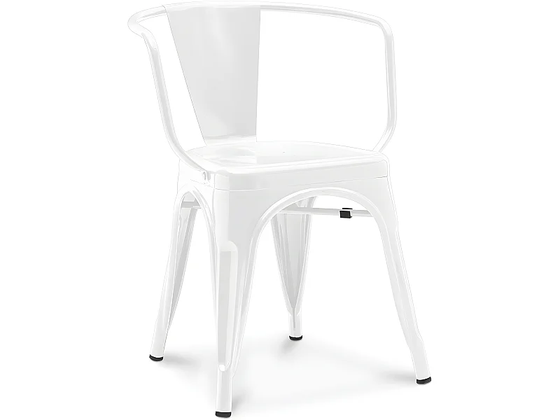 Sedia da pranzo con braccioli - Design industriale - Acciaio - Nuova edizione - Stylix