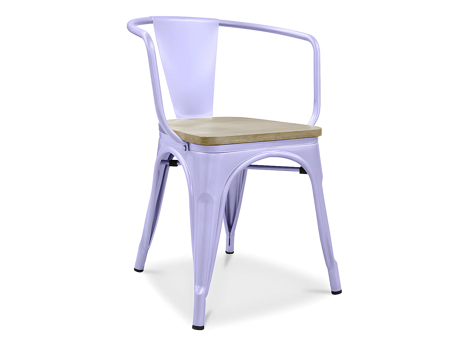 Chaise de salle à manger avec accoudoirs - Bois et acier - Stylix Lavande