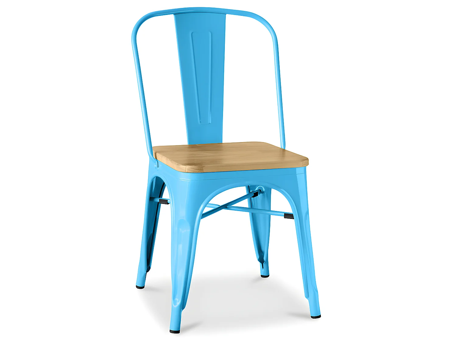 Chaise de salle à manger - Design industriel - Bois et acier - Stylix Turquoise