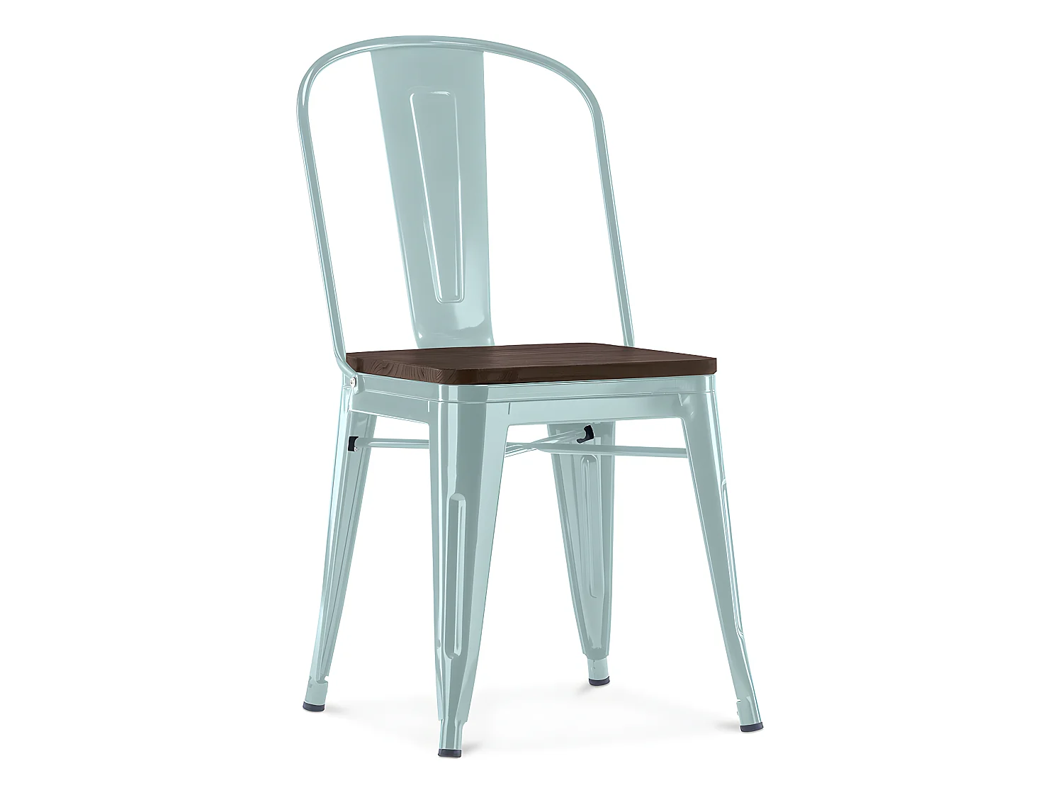 Chaise de salle à manger - Design Industriel - Bois et Acier - Stylix Vert pâle