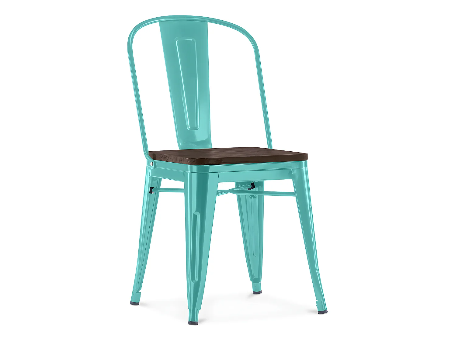 Chaise de salle à manger - Design Industriel - Bois et Acier - Stylix Vert pastel