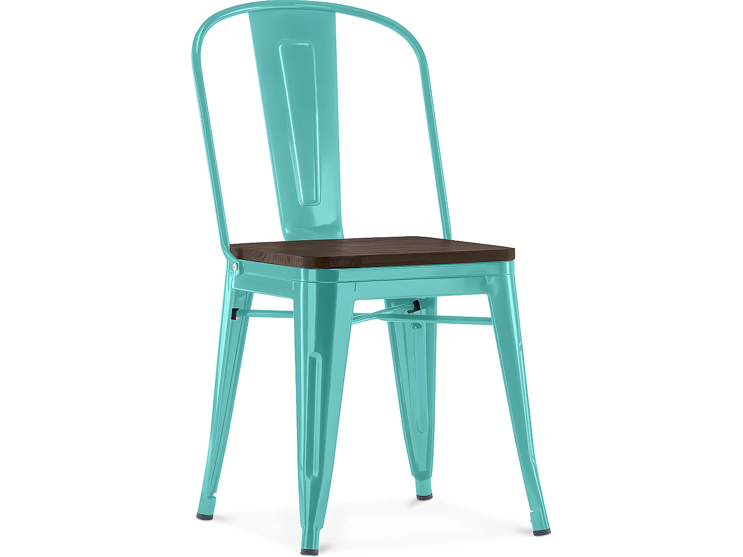 Chaise de salle à manger - Design Industriel - Bois et Acier - Stylix Vert pastel