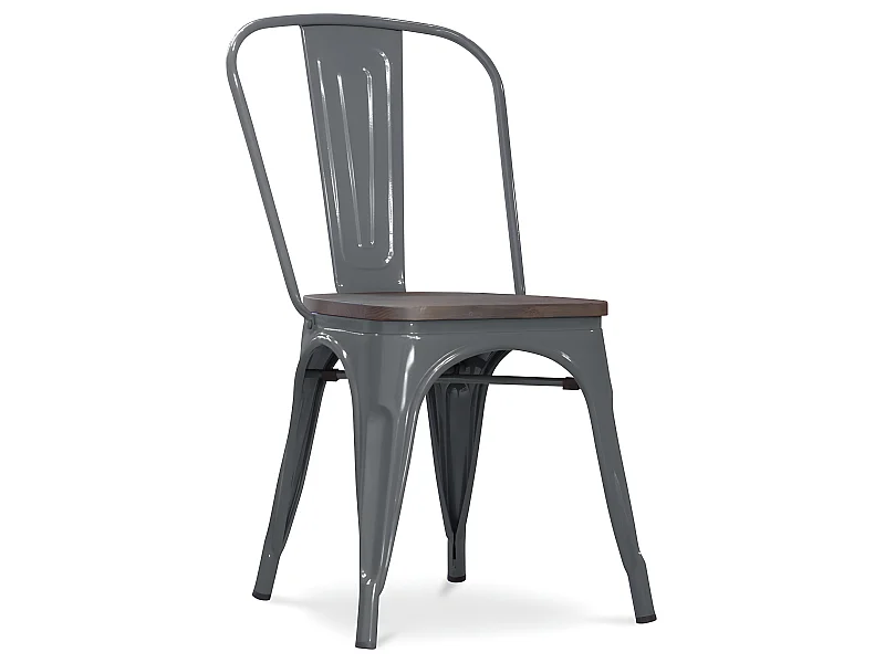 Sedia da pranzo - Design industriale - Legno e acciaio - Nuova edizione - Stylix