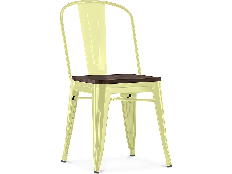 Sedia da pranzo - Design industriale - Legno e acciaio - Stylix