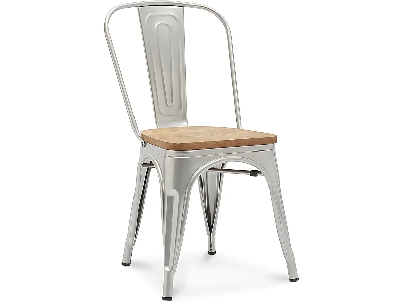 Silla de Comedor - Diseño Industrial - Acero y Madera - Nueva Edición - Stylix