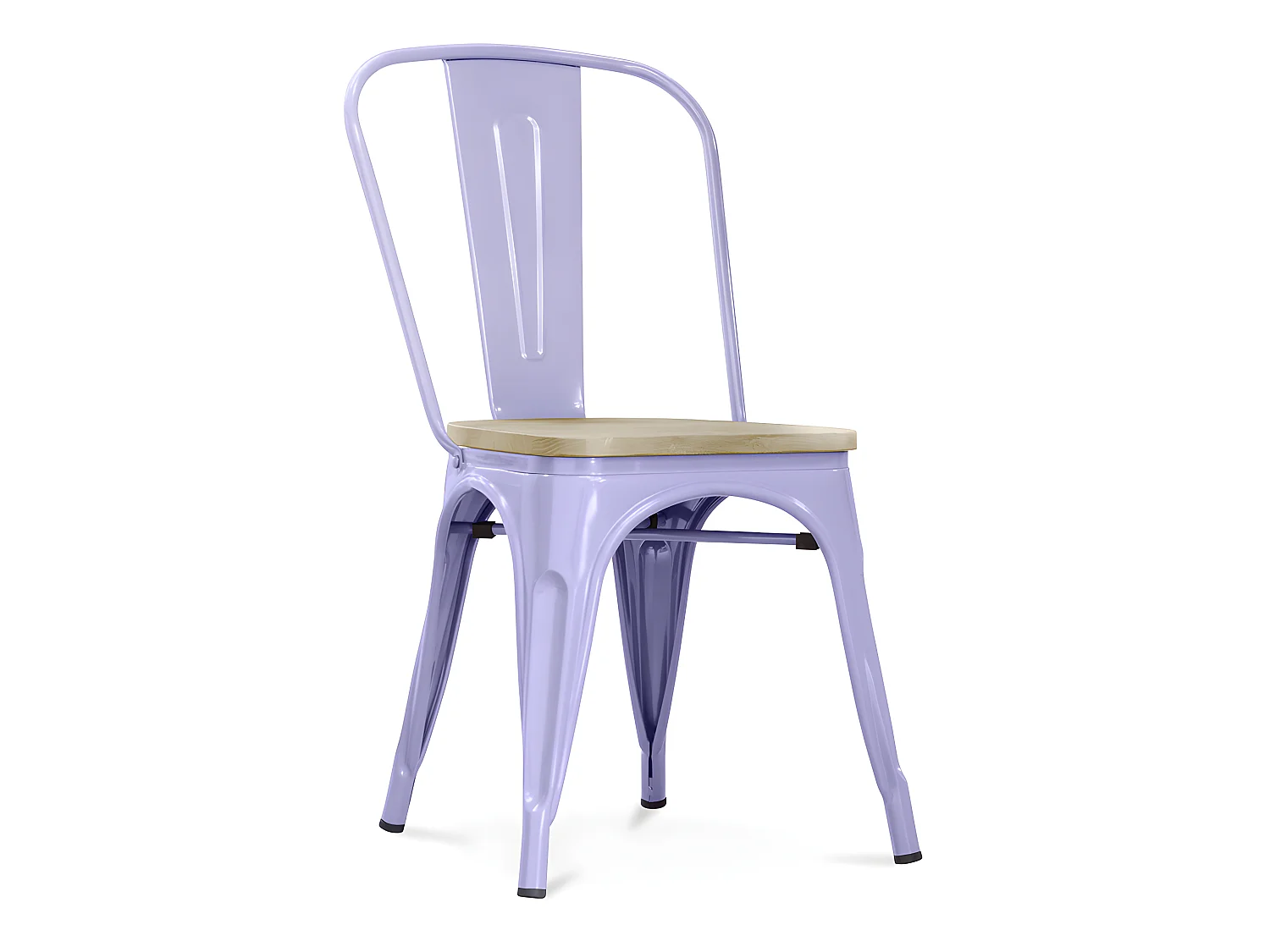 Chaise de salle à manger - Design industriel - Bois et acier - Stylix Lavande