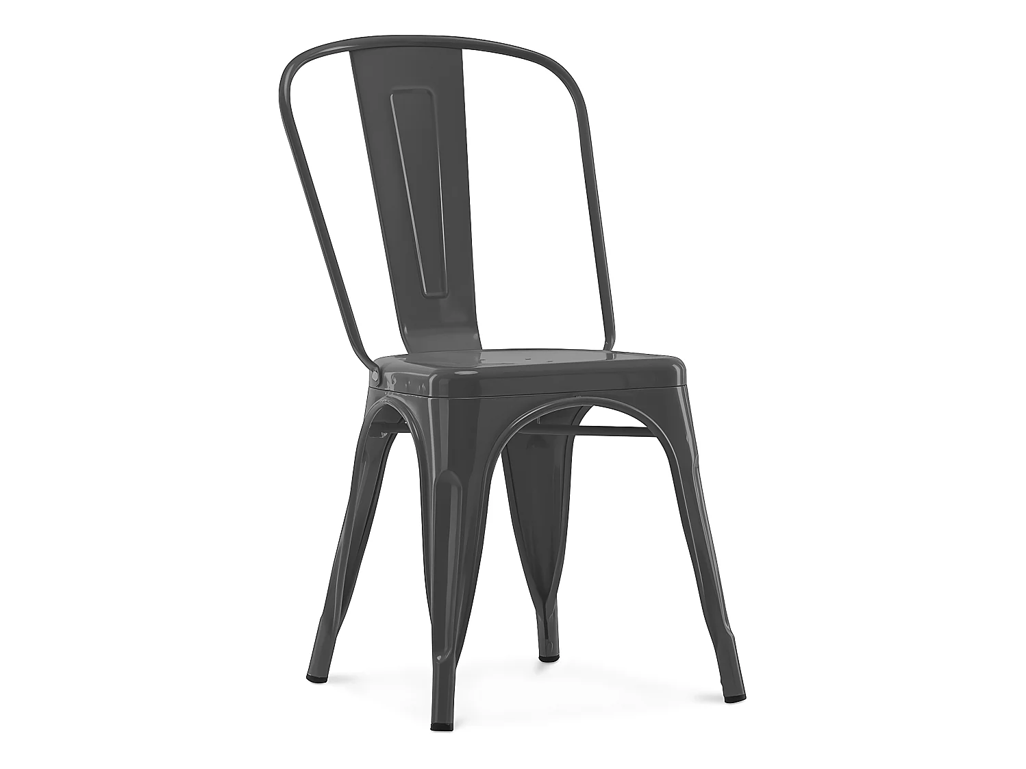 Chaise de salle à manger - Design industriel - Acier - Nouvelle édition - Stylix Gris foncé