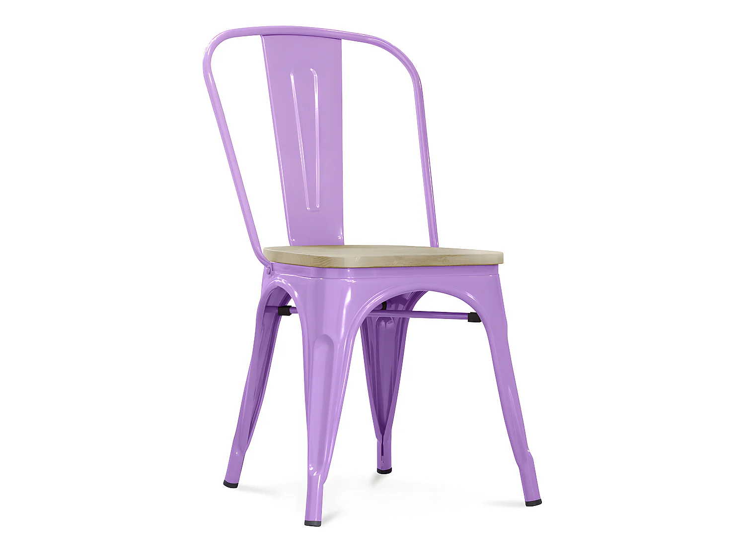 Chaise de salle à manger - Design industriel - Bois et acier - Stylix Violet Clair