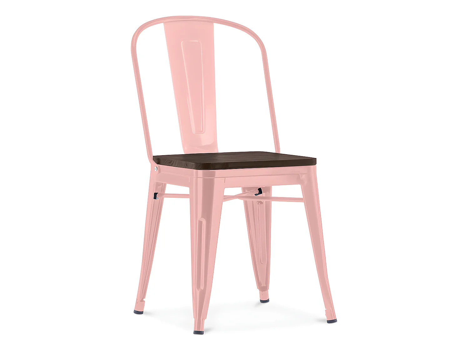Chaise de salle à manger - Design Industriel - Bois et Acier - Stylix Orange pâle