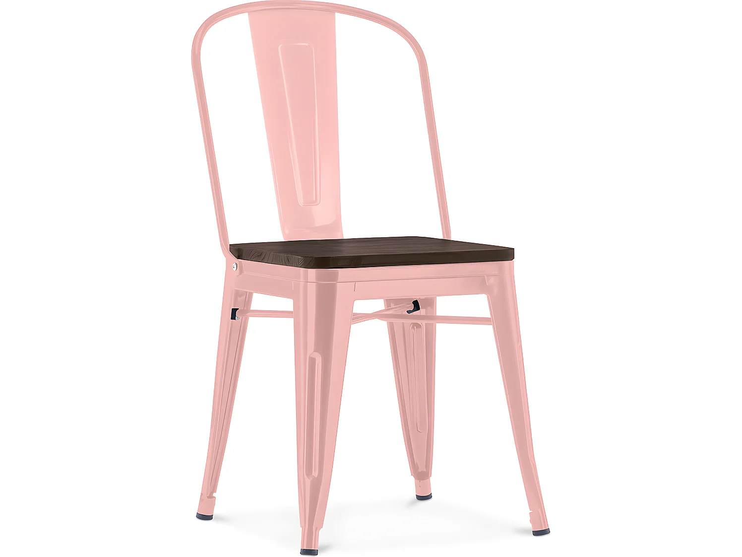 Chaise de salle à manger - Design Industriel - Bois et Acier - Stylix Orange pâle