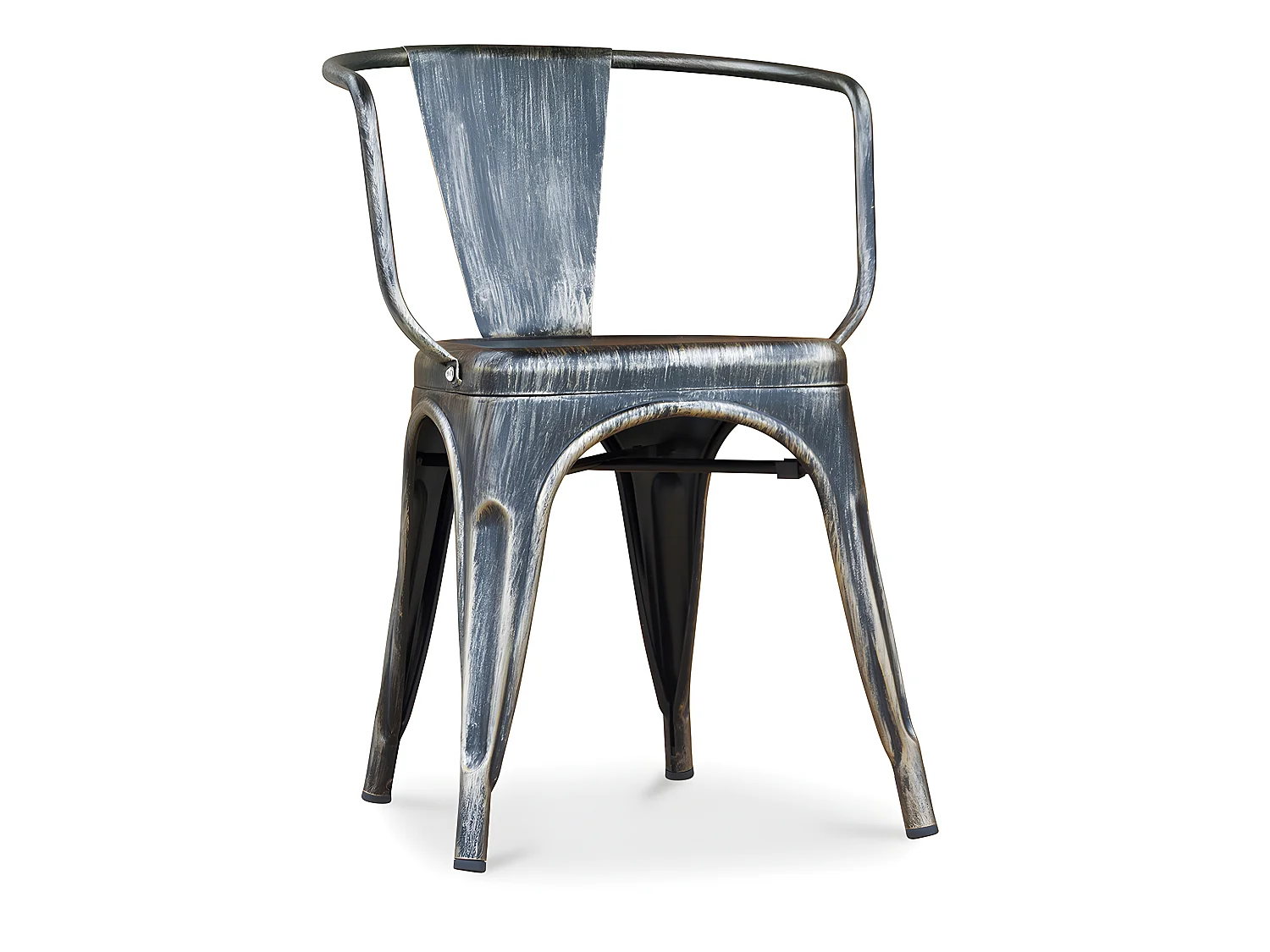 Chaise de salle à manger avec accoudoirs - Design industriel - Acier - Nouvelle édition - Stylix Bronze métallisé