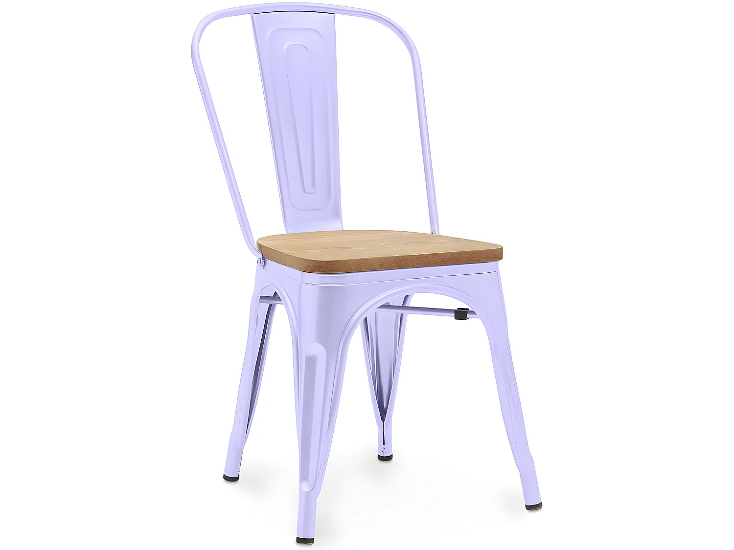 Chaise de salle à manger - Design industriel - Acier et bois - Nouvelle édition - Stylix Lavande