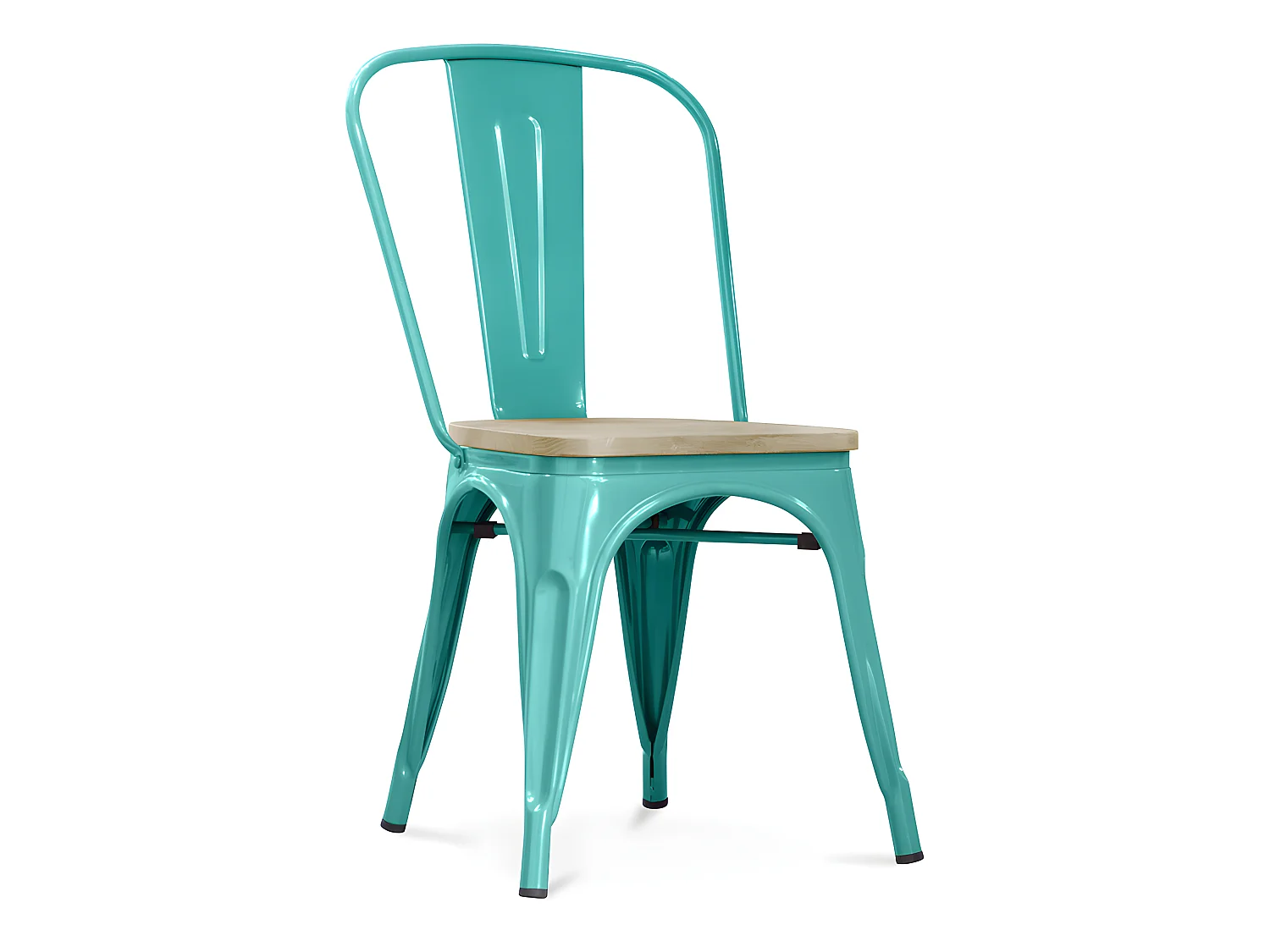 Chaise de salle à manger - Design industriel - Acier et bois - Nouvelle édition - Stylix Vert pastel