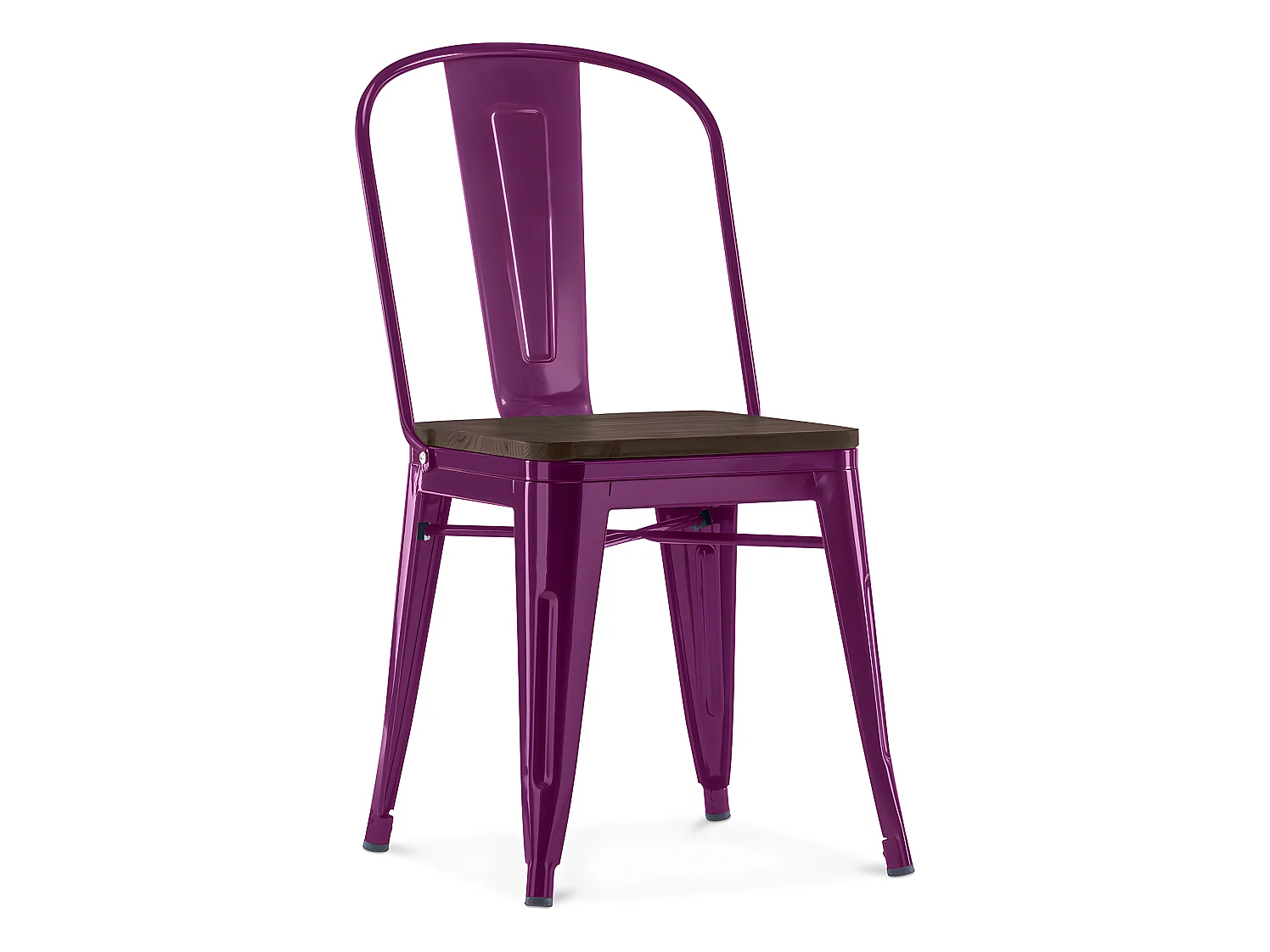 Chaise de salle à manger - Design Industriel - Bois et Acier - Stylix Violet
