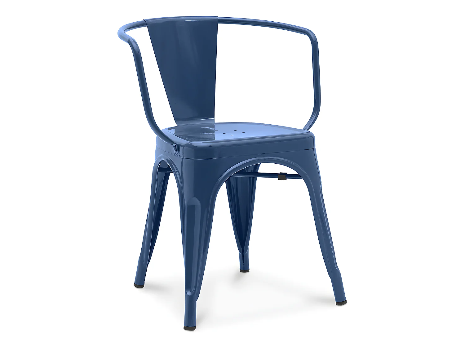Chaise de salle à manger avec accoudoirs - Design industriel - Acier - Nouvelle édition - Stylix Bleu foncé