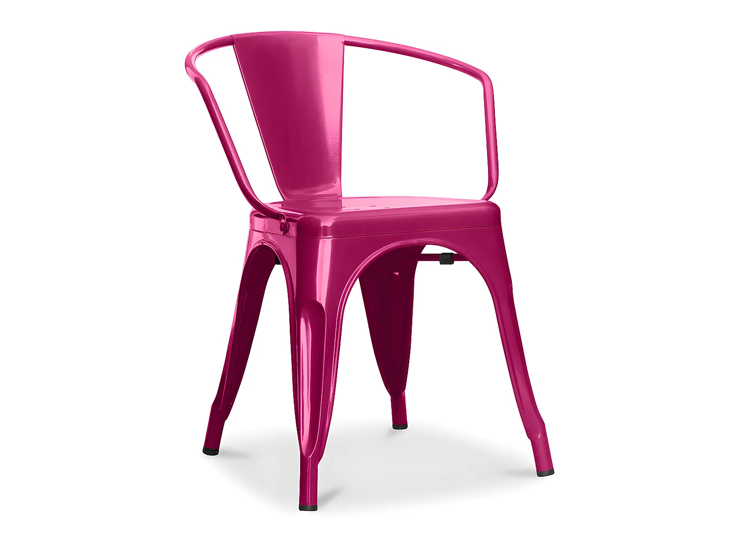 Chaise de salle à manger avec accoudoirs - Design industriel - Acier - Nouvelle édition - Stylix Fuchsia