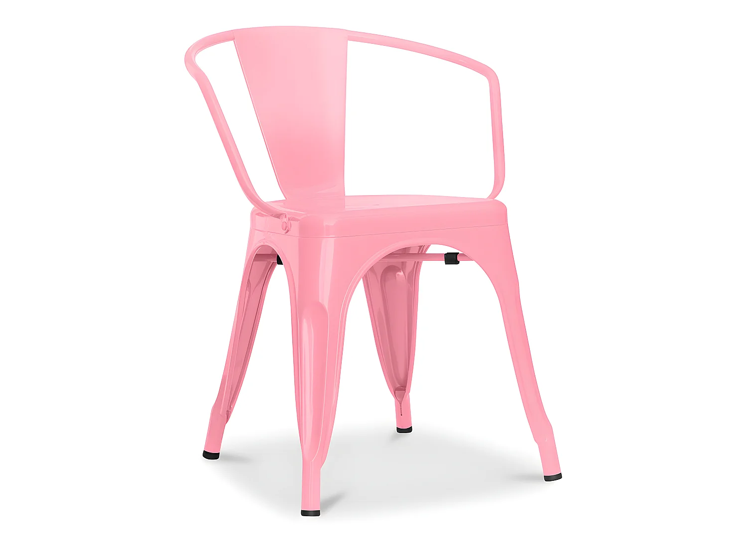 Chaise de salle à manger avec accoudoirs - Design industriel - Acier - Nouvelle édition - Stylix Rose