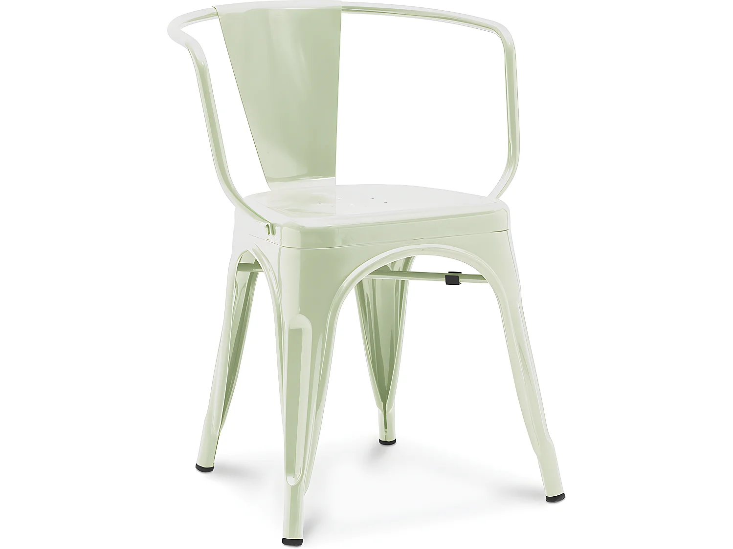 Chaise de salle à manger avec accoudoirs - Design industriel - Acier - Nouvelle édition - Stylix Vert pâle