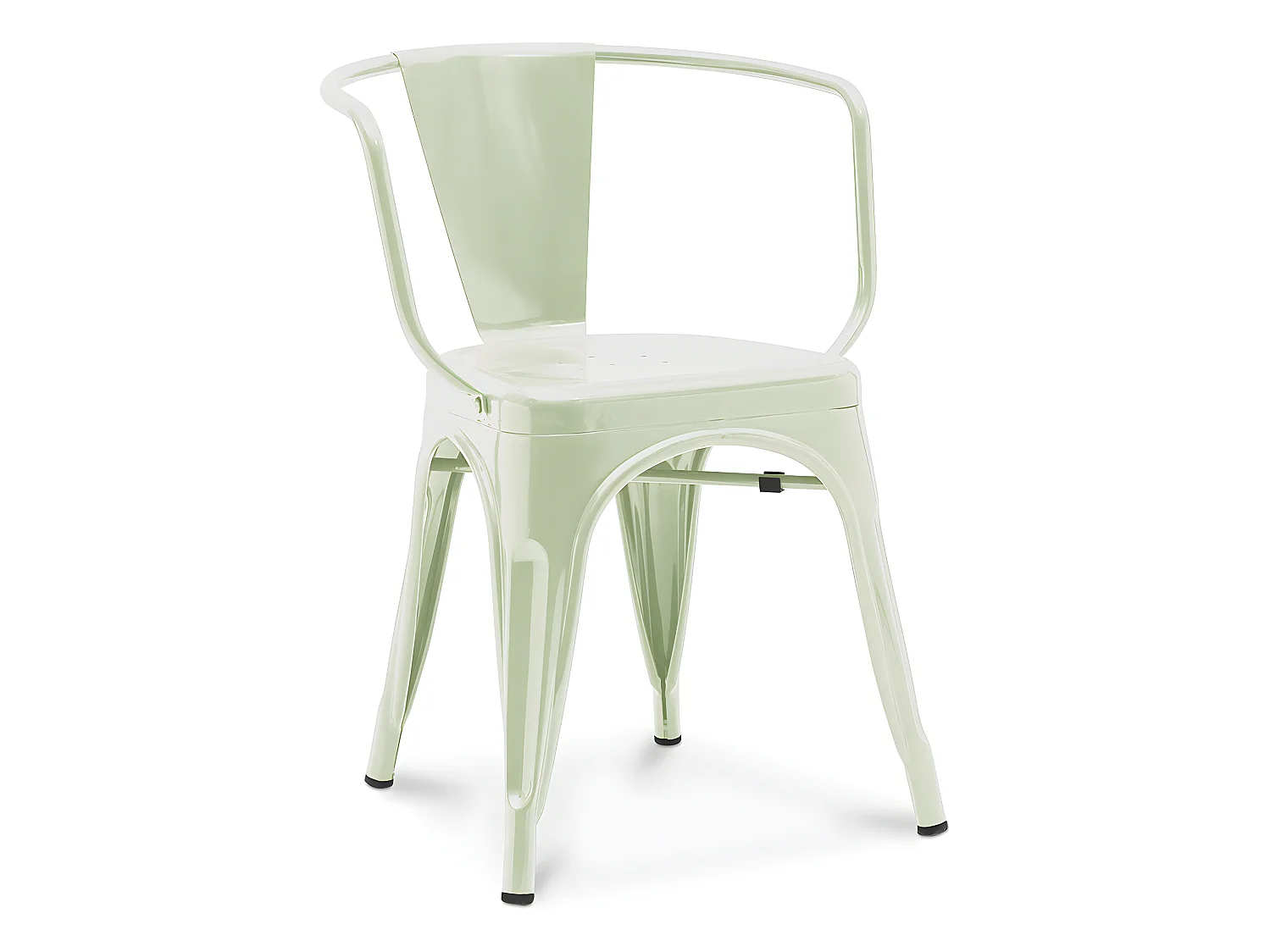 Chaise de salle à manger avec accoudoirs - Design industriel - Acier - Nouvelle édition - Stylix Vert pâle