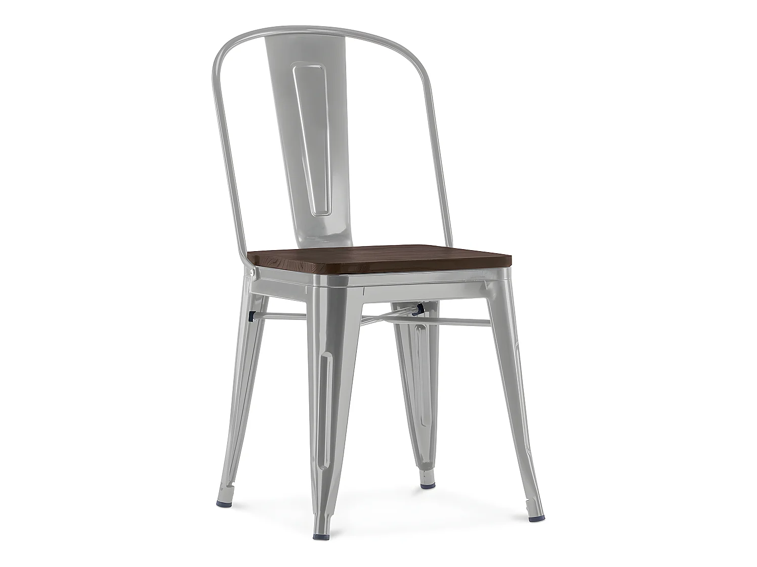 Chaise de salle à manger - Design Industriel - Bois et Acier - Stylix Gris clair