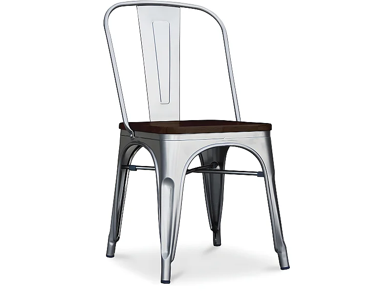 Sedia da pranzo - Design industriale - Legno e acciaio - Stylix