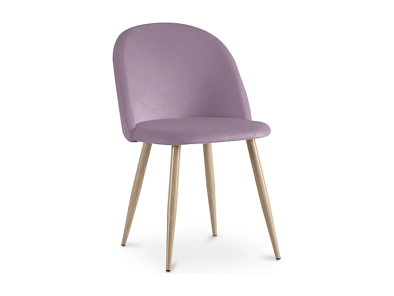 Chaise de salle à manger - Tapissée de velours - Style scandinave - Evelyne Rose