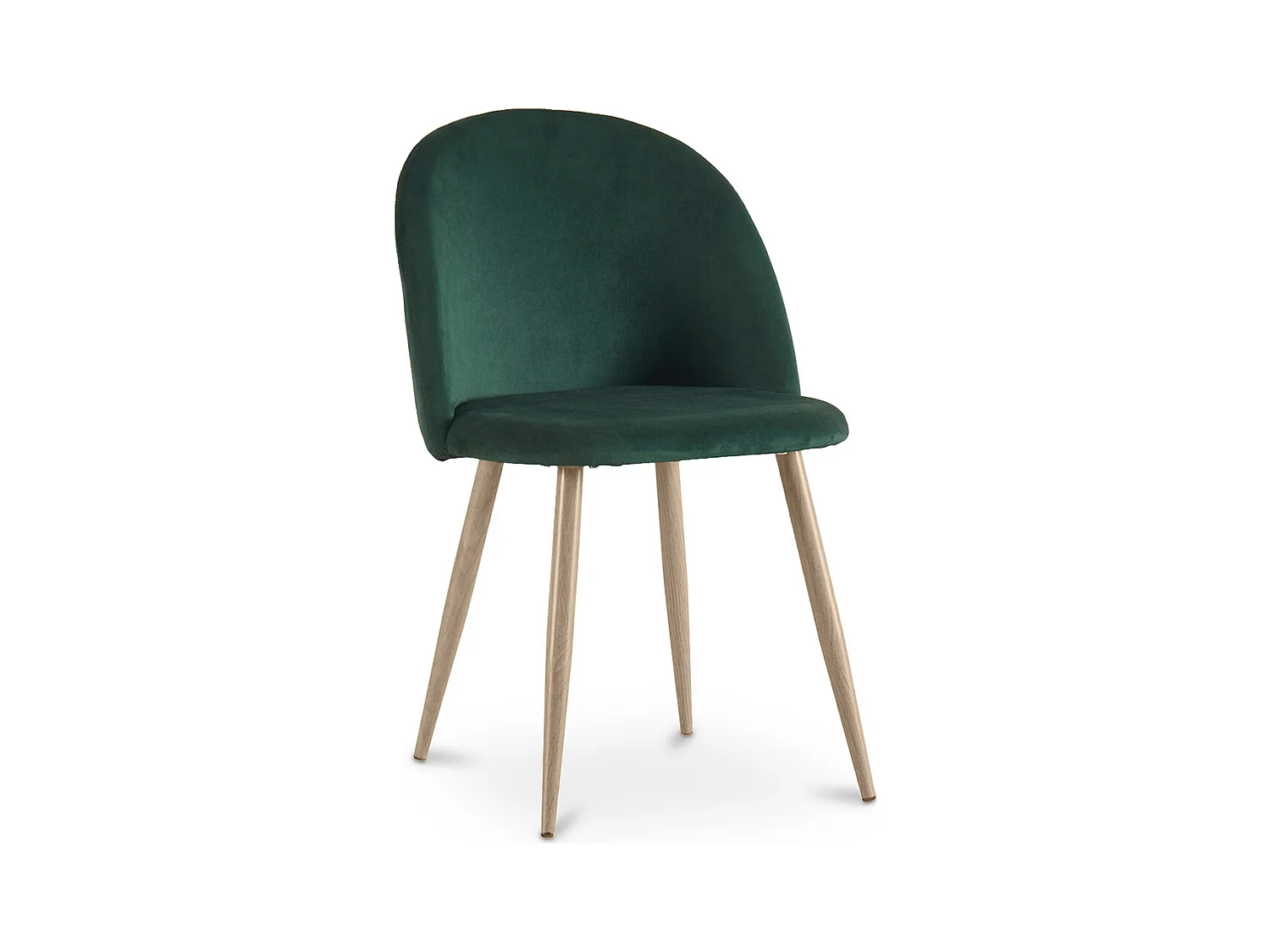 Chaise de salle à manger - Tapissée de velours - Style scandinave - Evelyne Vert foncé