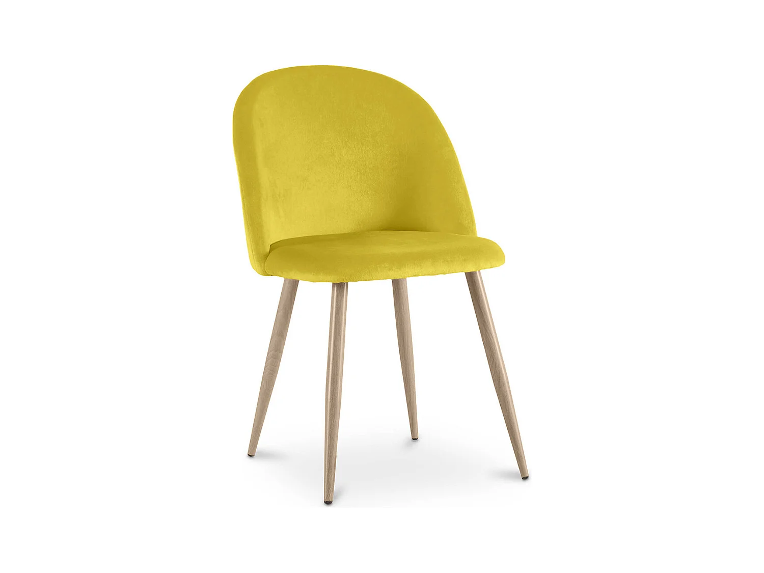 Chaise de salle à manger - Tapissée de velours - Style scandinave - Evelyne Jaune