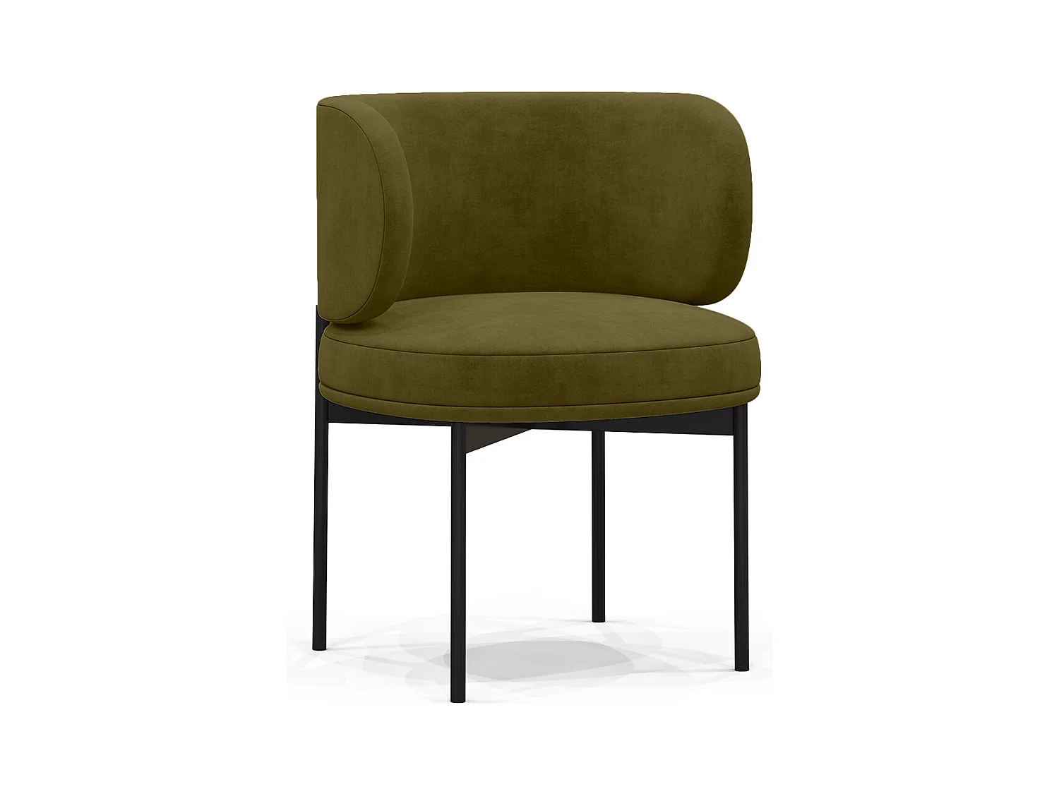 Chaise de salle à manger - Revêtue de velours - Loraine Olive