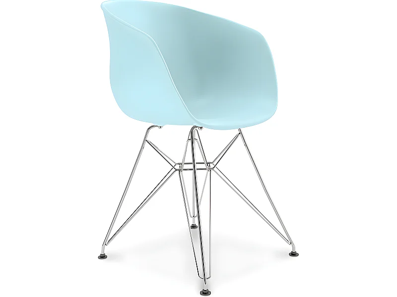 Esszimmerstuhl im skandinavischen Design mit Beinen in Chromoptik – Polin