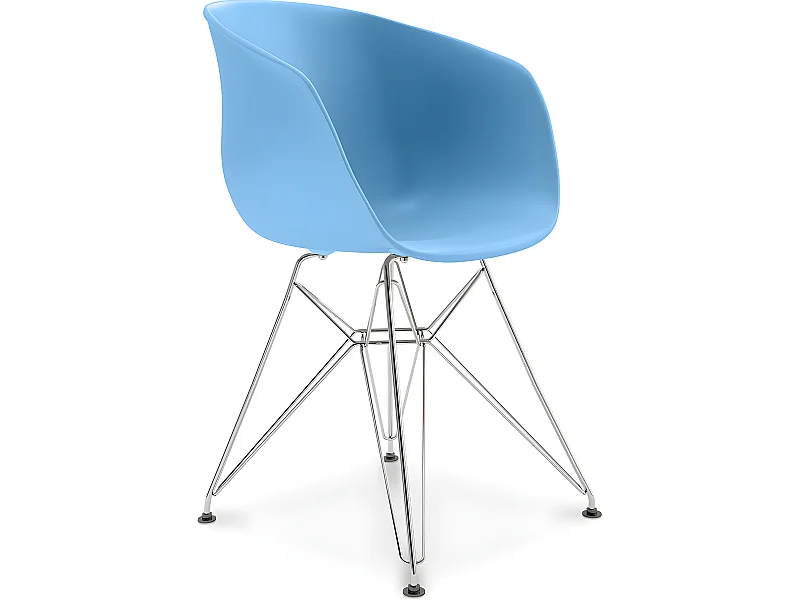 Esszimmerstuhl im skandinavischen Design mit Beinen in Chromoptik – Polin