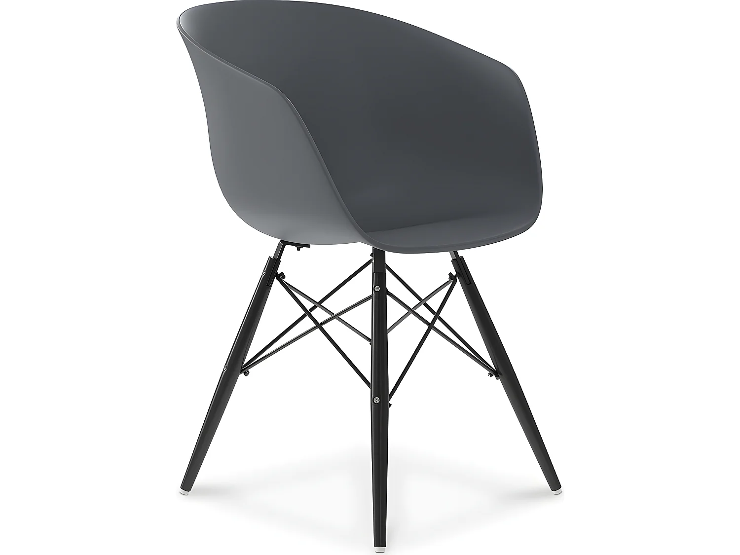 Sedia Design Scandinavo Per Sala Da Pranzo Gambe Legno Scuro- Polin