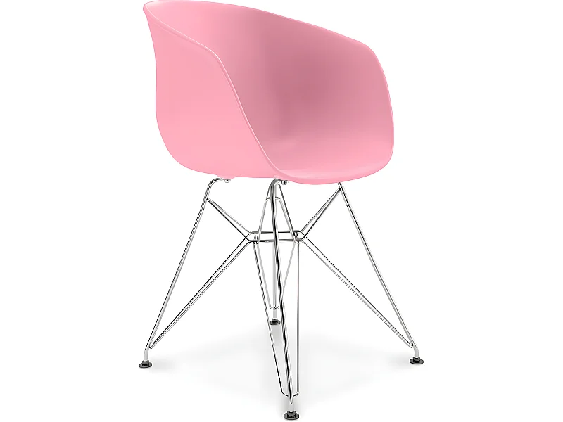 Sedia Design Scandinavo Gambe Cromate - Polin