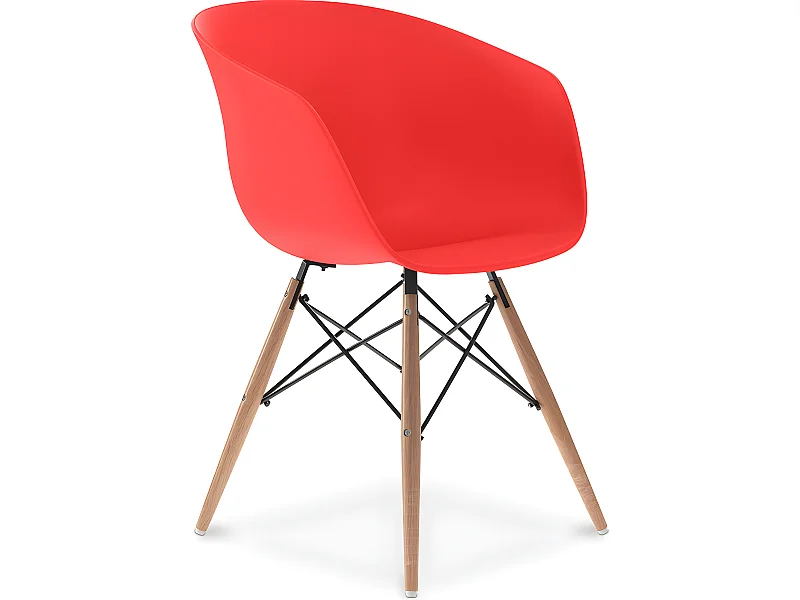 Sedia Design Scandinavo Per Sala Da Pranzo Gambe Legno Naturale - Polin