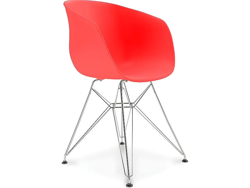 Esszimmerstuhl im skandinavischen Design mit Beinen in Chromoptik – Polin