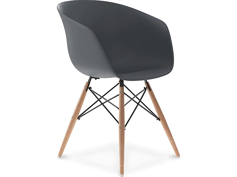 Esszimmerstuhl im skandinavischen Design mit natürlichen Holzbeinen – Polin