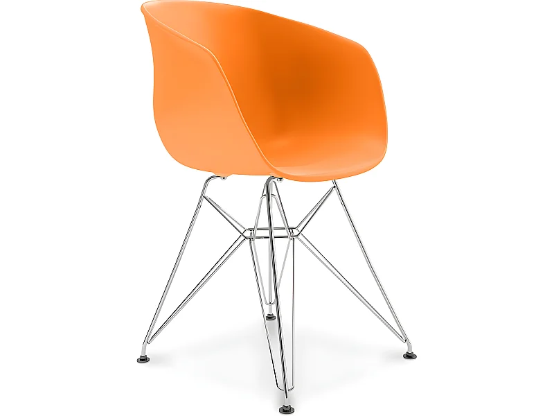 Esszimmerstuhl im skandinavischen Design mit Beinen in Chromoptik – Polin