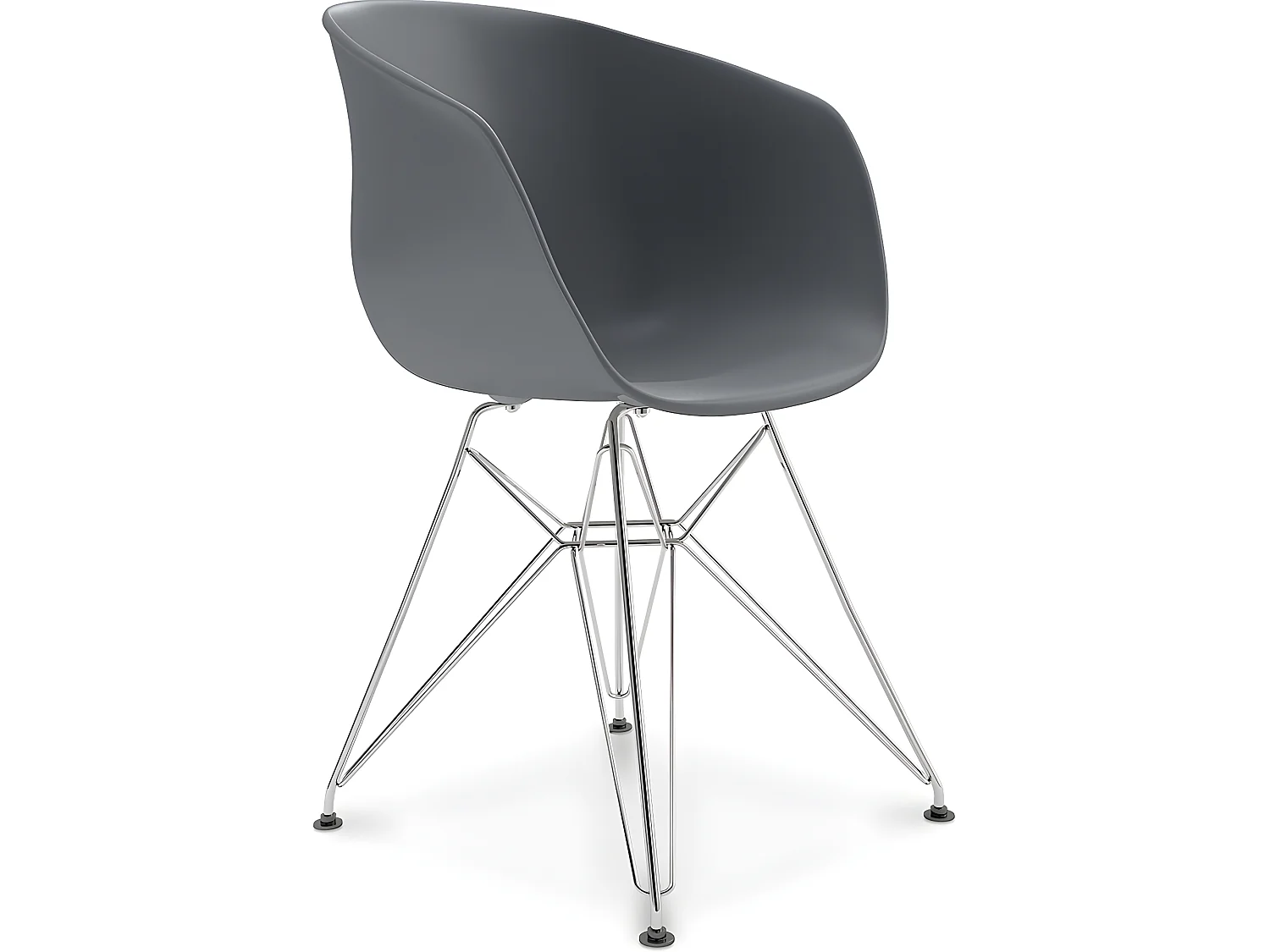 Esszimmerstuhl im skandinavischen Design mit Beinen in Chromoptik – Polin