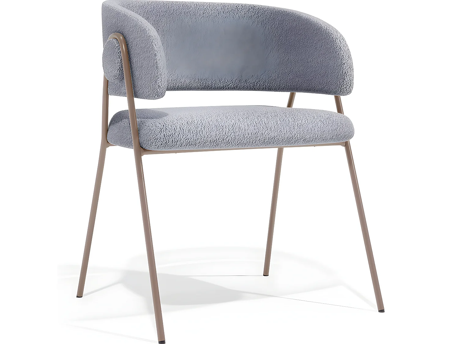 Chaise de salle à manger - Revêtue de tissu - Roaw Gris clair