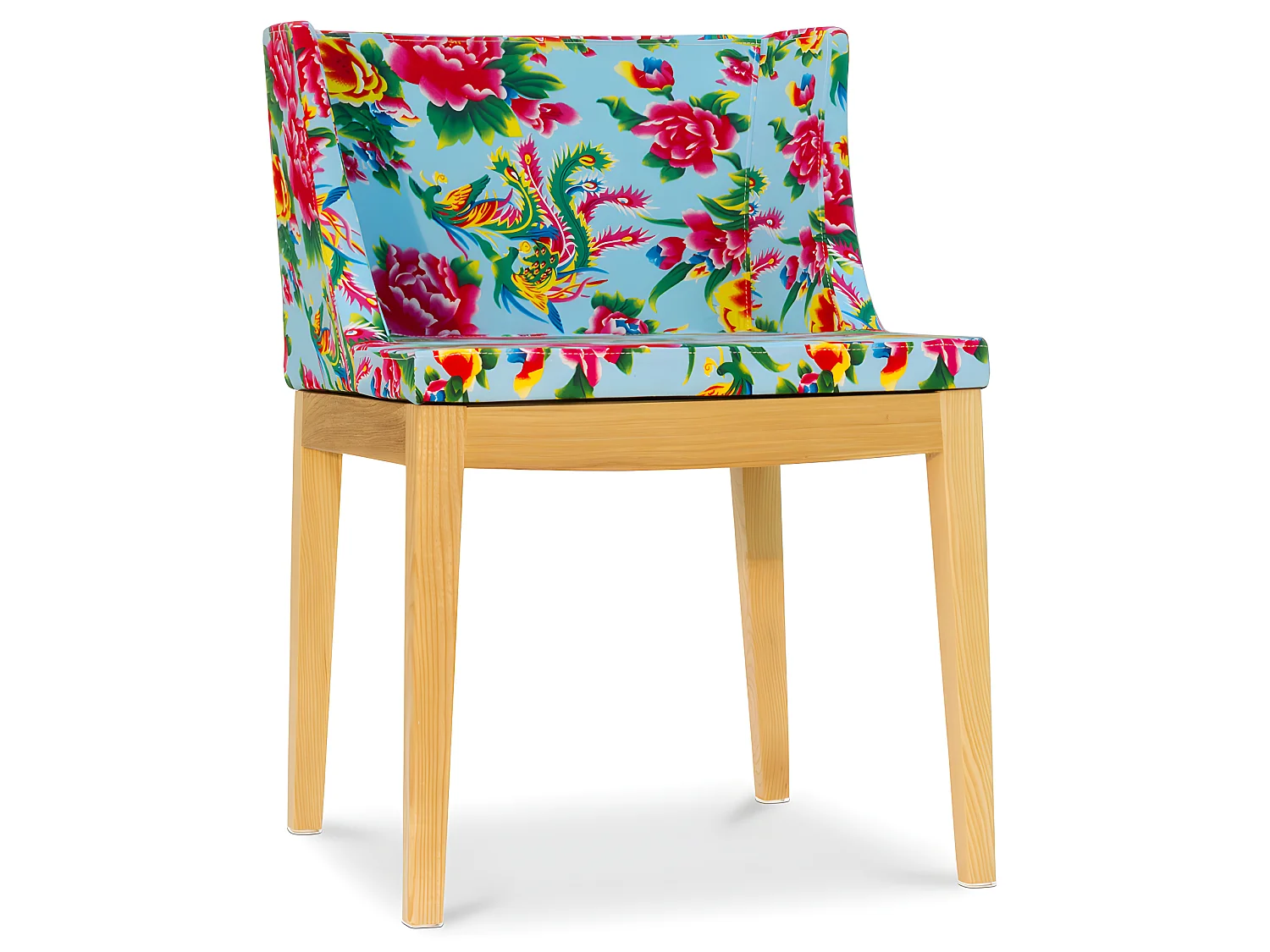 Chaise de salle à manger - Pieds transparents - Design à motifs - Mademoiselle Bois naturel