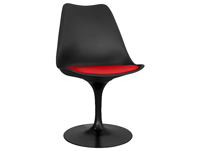 Chaise de salle à manger - Chaise pivotante noire - Tulip Rouge